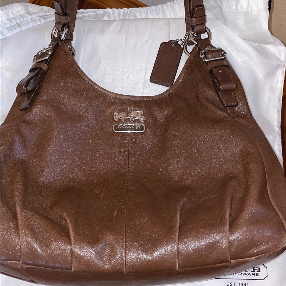 Coach Y2K Madison Maggie 16503 Chocolate Leather Shoulder Bag - Picture 12 of 16